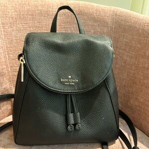 Kate Spade Black Leather Backpack